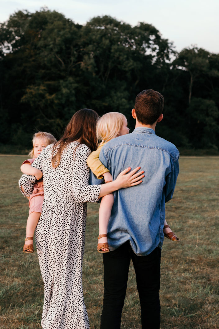 Family walking after the sunset family photoshoot in Basingstoke. Ewa Jones Photography