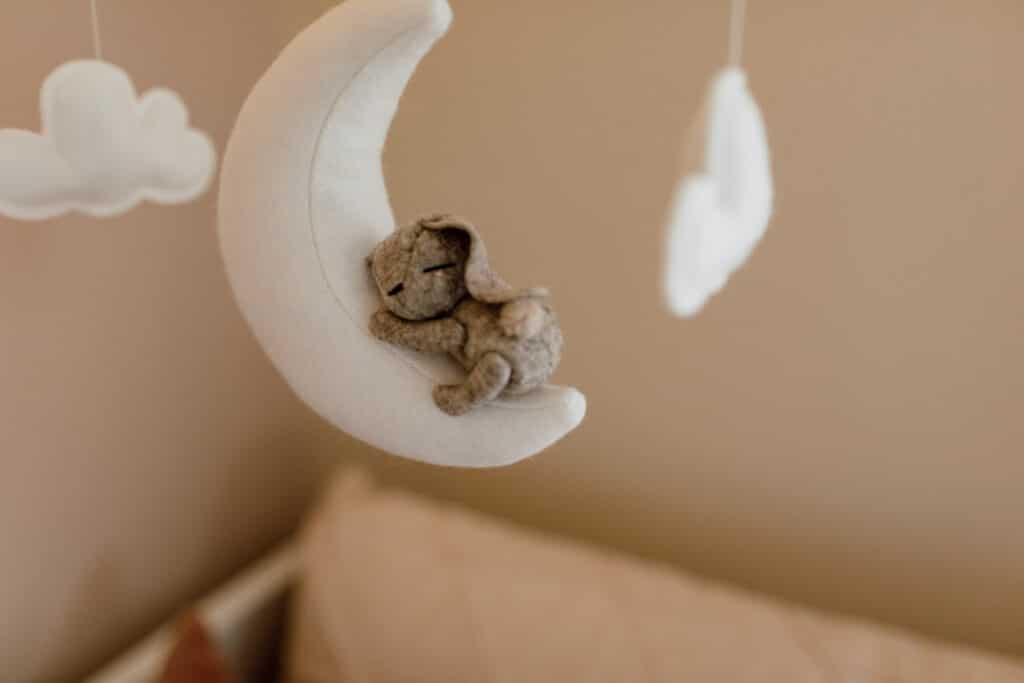 Close up of baby cot mobile. Ewa Jones Photography