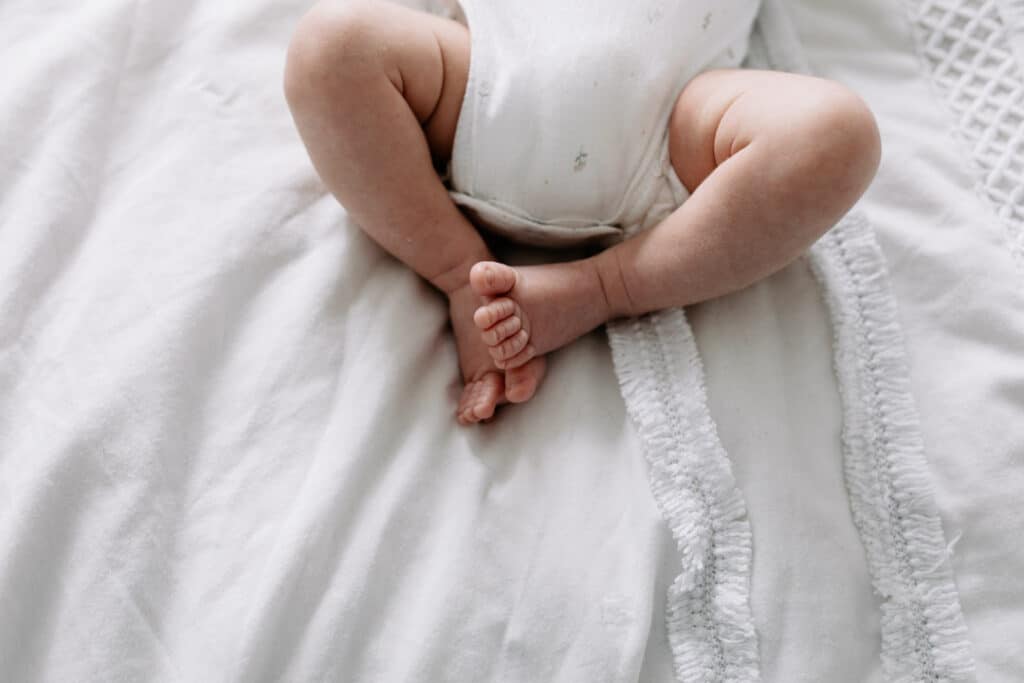 Close up detail on newborn baby feet. Ewa Jones Photography