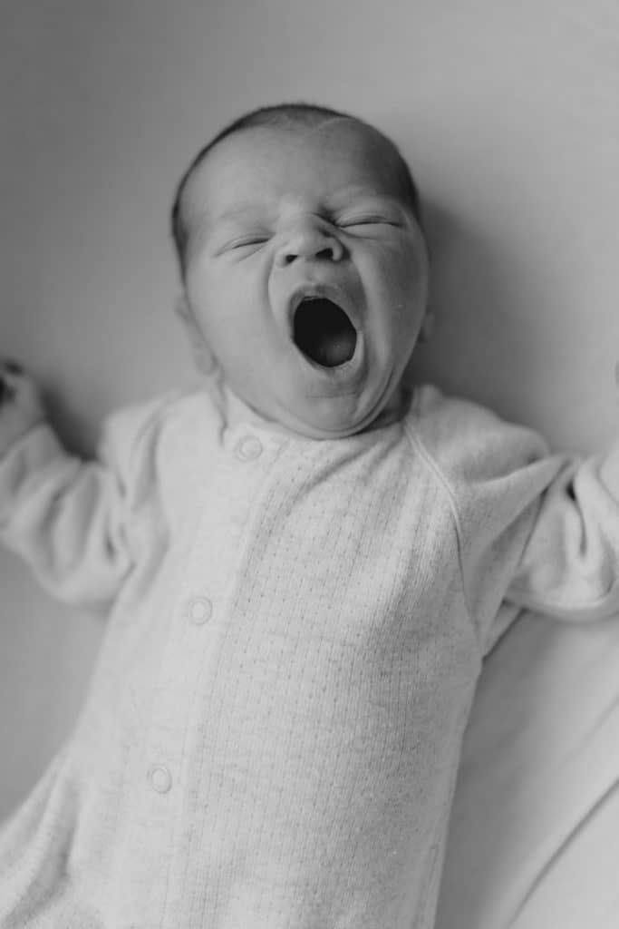 My favourite newborn poses. Newborn yawn. Newborn baby photo shoot in London. Ewa Jones Photography