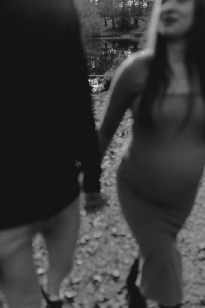 Maternity photo session in Basingstoke 06.12.24-3 black and white maternity photograph. blurry maternity. Hampshire maternity photographer. Ewa Jones Photography
