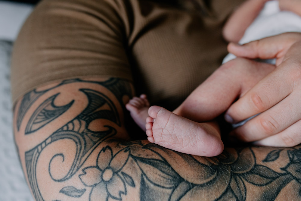 Close up of baby feet. Newborn photo shoot. Ewa Jones Photography