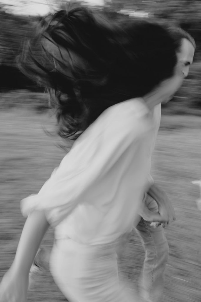 Female is running. slow motion photo, clack and white. Ewa Jones Photography