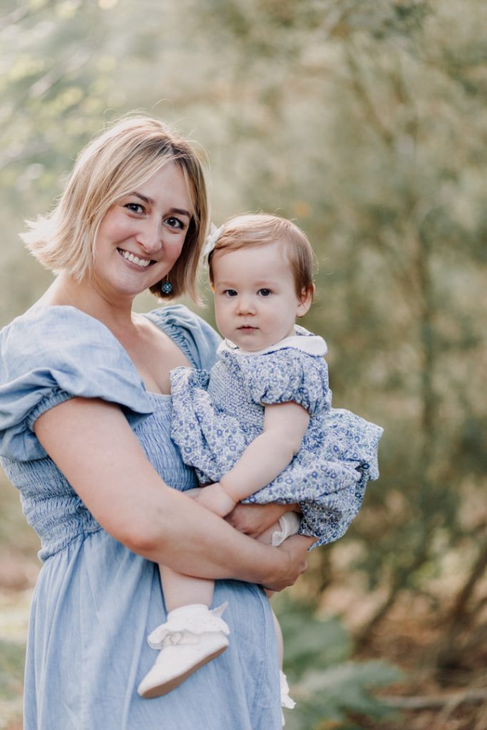 mother and daughter. lovely outdoor photo session. family session celebrating little girl one year. Hampshire family photographer. Ewa jones Photography